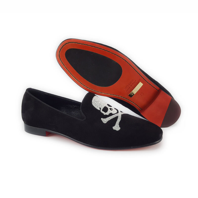 Scarpe slipper uomo con teschio