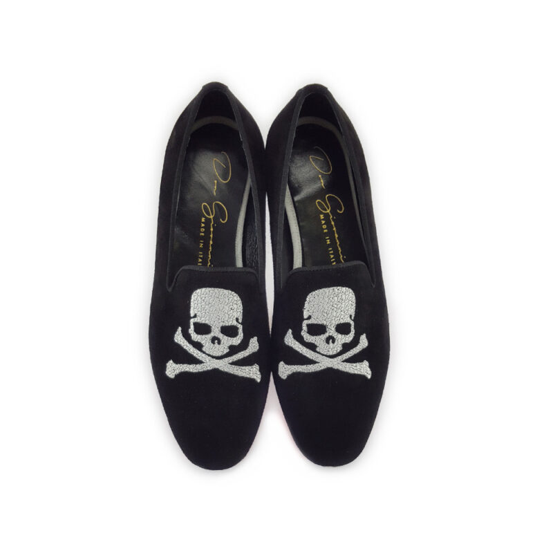 Scarpe slipper uomo con teschio